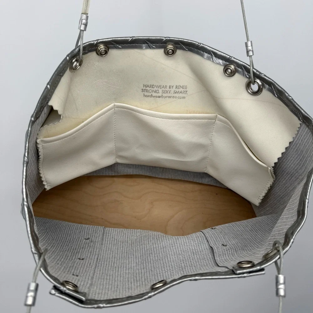 Hardwear by Renee Silver Handmade Industrial Tote Bag Repurposed Studded Bag